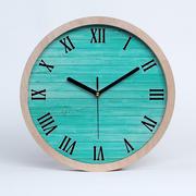 Zegary - Cichy ścienny drewno zegar zielone deski fi 30 cm, Tulup - miniaturka - grafika 1