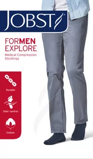 Jobst For Men Explore, podkolanówki CCL1, kolor granatowy, rozmiar II, zamknięte palce, 1 para - Skarpetki damskie - miniaturka - grafika 1