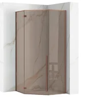 Kabiny prysznicowe - REA KABINA DIAMOND BROWN BRUSH COPPER 90x90 REA-K6966 - miniaturka - grafika 1