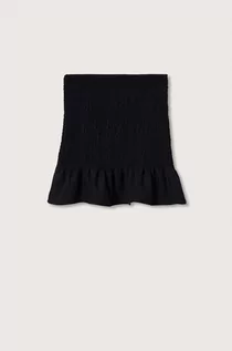Spódnice - Mango Kids spódnica dziecięca Think kolor czarny mini prosta - grafika 1