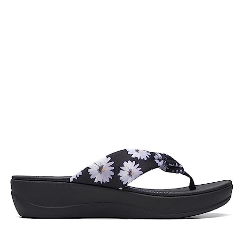 Clarks Arla Glison, Klapki Damskie, Czarny Wielu Tekstylia, 39 EU