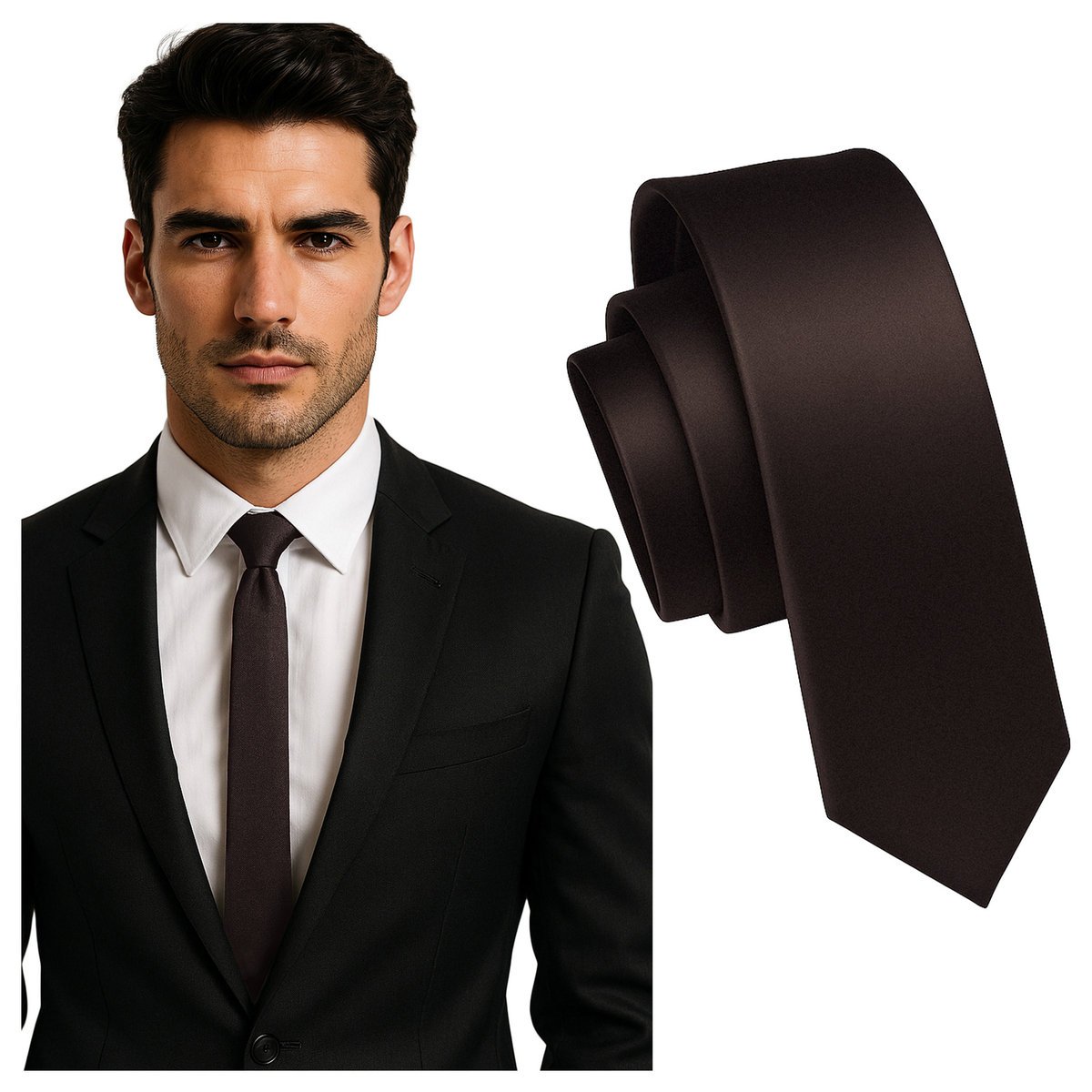 Krawat śledzik brązowy