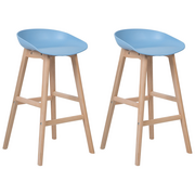 Krzesła - Beliani Zestaw 2 krzeseł barowych błękitny MICCO - miniaturka - grafika 1