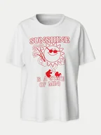 Koszulki i topy damskie - Pieces T-Shirt Tulia 17156902 Biały Oversize - miniaturka - grafika 1