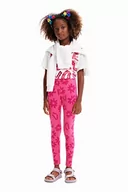 Legginsy - Desigual Dziewczęce legginsy z bąbelkami, czerwone, M, czerwony, 8 Lata - miniaturka - grafika 1