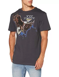 Lee Męski T-shirt Biker Tee, Washed Black, M - Koszulki męskie - miniaturka - grafika 1