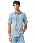 Koszule męskie - Koszula Wrangler SS WESTERN SHIRT 112362742 Authentic Tint XL - miniaturka - grafika 1