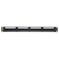 Akcesoria do szaf serwerowych - Patch panel RACK 19" 1U, 24 porty kat. 5e UTP, Netrack, czarny 104-02 - miniaturka - grafika 1