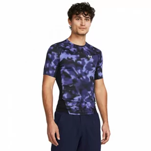 Męska koszulka treningowa Under Armour UA HG Armour Printed SS - niebieska - UNDER ARMOUR - Koszulki sportowe męskie - miniaturka - grafika 1