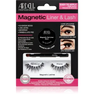 Ardell Magnetic Liner & Lash Wispies zestaw Magnetyczne rzęsy Wispies 1 para + Magnetyczny eyeliner 2 g Black + Pędzelek do eyelinera 1 szt W Black - Sztuczne rzęsy i akcesoria - miniaturka - grafika 1