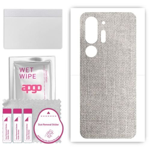folia naklejka skórka strukturalna na TYŁ do HTC U24 Pro - Tkanina Denim Szary - apgo SKINS