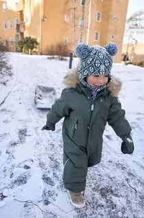 Dresy i komplety dla dziewczynek - Reima kombinezon zimowy dziecięcy Gotland kolor zielony - grafika 1