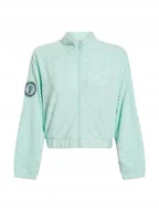 Bluzy damskie - GUESS ZIELONA MIĘTOWA BLUZA WYGODNA Z ELASTYCZNYM DOŁEM I NASZYWKĄ M GXA - miniaturka - grafika 1