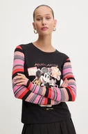 Bluzki damskie - Desigual longsleeve PATCHMICKEY damski kolor czarny 24WWTKA2 - miniaturka - grafika 1