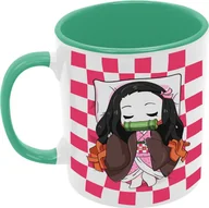 Kubki - Nezuko Chibi Sleep Kubek Ceramiczny Prezent Tasse Mug Anime Manga Japan Animation Demon Slayer Tanjiro Nezuko Kamado Zenitsu Inosuke Tomioka Gyuu Shinobu Kocho Akaza, Zielony 330 ml - miniaturka - grafika 1