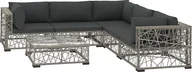 Meble ogrodowe - Elior 6-częściowy szary zestaw wypoczynkowy do ogrodu - Beck 6B - miniaturka - grafika 1