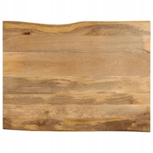 Blat Stołu 100X80X2,5CM Naturalna Krawędź Lite Drewno Mango - Blaty meblowe i parapety okienne - miniaturka - grafika 1