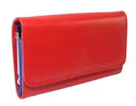 Portfele - Portfel Damski MARCO (PL) 16 cm Klamra Skóra Naturalna PD-62B CZERWONY - CHABROWY 16 x 10 x 3 [cm] - miniaturka - grafika 1