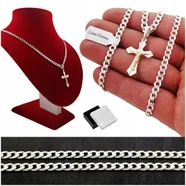 Srebrny Męski Naszyjnik Z Krzyżykiem 925 + Grawer