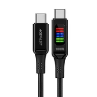 Kable USB - Kabel przewód USB-C - USB-C 100W z wyświetlaczem 1.2m czarny - miniaturka - grafika 1