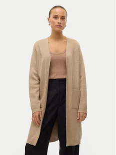 Vero Moda Kardigan Saba 10309316 Beżowy Regular Fit - Swetry damskie - miniaturka - grafika 1