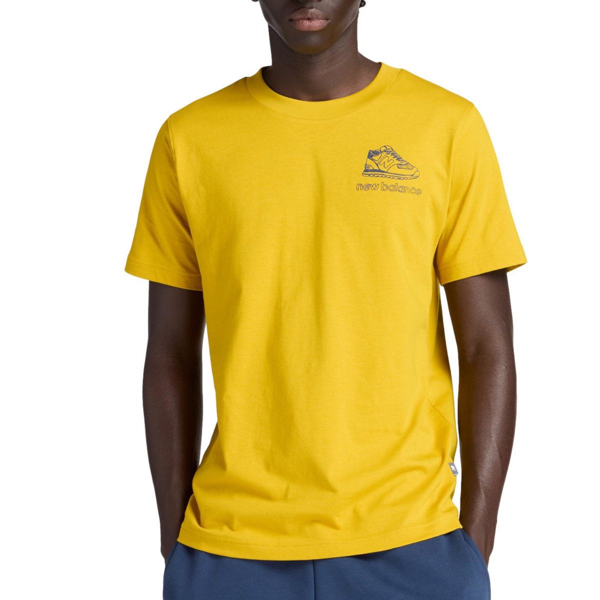 Koszulka męska NB MT53962BQG LEFT CHEST SHOE SKETCH T-S Żółta
