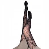 Rajstopy - eleganckie DAMSKIE RAJSTOPY koronkowe siateczkowe elastyczne S M L modne - miniaturka - grafika 1