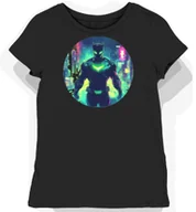 Koszulki i topy damskie - Koszulka damska czarna z nadrukiem zielonego bohatera M - miniaturka - grafika 1