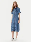 Sukienki - Tommy Hilfiger Sukienka jeansowa WW0WW46638 Niebieski Slim Fit - miniaturka - grafika 1