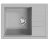 Zlewozmywaki - Szary prostokątny zlewozmywak z granitu R6-C65 - miniaturka - grafika 1