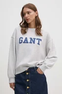 Bluzy damskie - Gant bluza bawełniana damska kolor szary z nadrukiem 4200488 - miniaturka - grafika 1