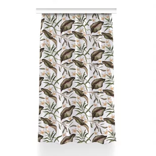 Zasłona z grafiką kolory Liście i kwiaty 150x230, Fabricsy - Zasłony - miniaturka - grafika 1
