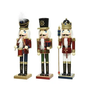 Dziadek Do Orzechów Figura Drewniana Stojąca - Ozdoby bożonarodzeniowe - miniaturka - grafika 1