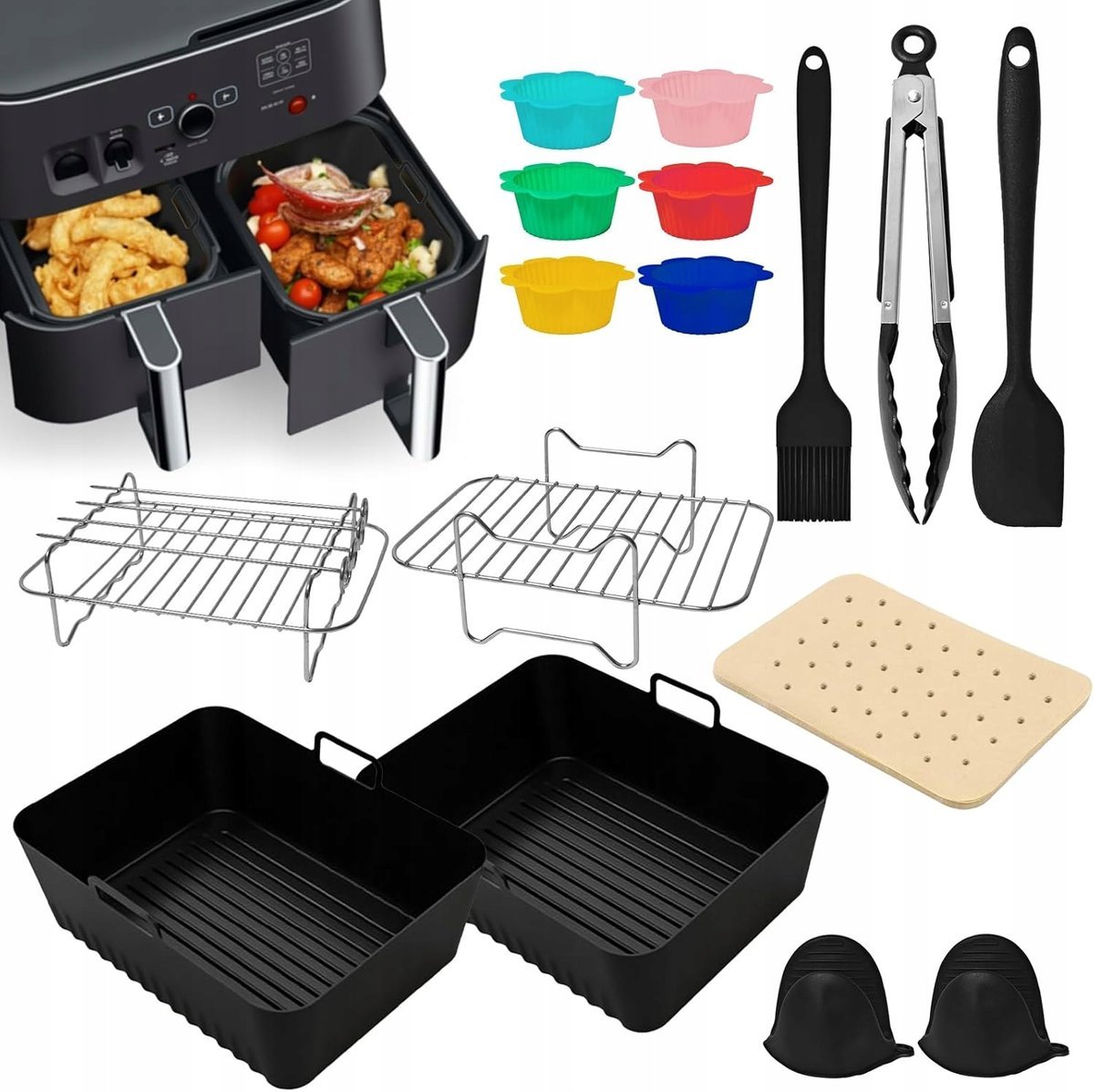 Wkładki Stojaki Papier Do Frytkownicy Beztłuszczowej Air Fryer Ninja Dual