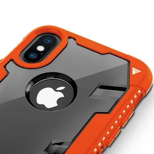 Zizo Proton Case Pancerne etui iPhone X ze szkłem 9H na ekran (Orange/Trans Clear) - Etui i futerały do telefonów - miniaturka - grafika 7