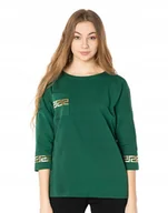 Bluzki damskie - Bluzka Damska Koszulka Tunika Krótki Rękaw 5078-04 - miniaturka - grafika 1