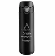 Kubki termiczne - Kubek termiczny czarny z grawerem dla architekta inżyniera - miniaturka - grafika 1