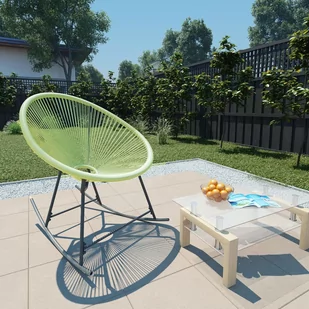 vidaXL Bujane krzesło ogrodowe rattan PE zielone 313341 - Fotele i krzesła ogrodowe - miniaturka - grafika 1