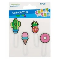 Pozostałe akcesoria dla plastyków - Craft with Fun Ozdoba dekoracyjna Spinacz Ozdobny Kaktus 4szt 12/288 - miniaturka - grafika 1