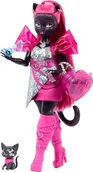Plecaki - Monster High Catty Noir Lalka z figurką kotka Amulette i akcesoriami, takimi jak plecak, lusterko i mikrofon, HXH76 - miniaturka - grafika 1