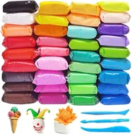 Masy plastyczne - DUŻY ZESTAW PIANKOLINA MASA PLASTYCZNA PIANKOWA PLASTELINA 36SZT - miniaturka - grafika 1