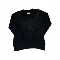 Bluzki damskie - Bluzka damska długi rękaw czarna CALVIN KLEIN M - miniaturka - grafika 1