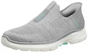 Skechers Damskie tenisówki GO Walk 6, szary materiał/wykończenie, rozmiar 2,5 UK, Szare wykończenie tekstylne - Trampki damskie - miniaturka - grafika 1
