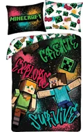 Pościel dla dzieci - Pościel dziecięca Minecraft 140 x 200 mikrofibra Halantex steve alex - miniaturka - grafika 1
