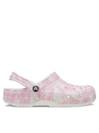Klapki i japonki damskie - Crocs Klapki Classic Duke Print Clog 210003 Różowy - miniaturka - grafika 1