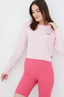 Koszulki i topy damskie - Vans longsleeve bawełniany kolor różowy - grafika 1