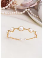 Bransoletki - L'Atelier de Gaia Pozłacana bransoletka z perłami - miniaturka - grafika 1