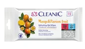 Chusteczki nawilżane - Cleanic Odświeżające Chusteczki – Mango & Passion Fruit (15 Szt.) - miniaturka - grafika 1