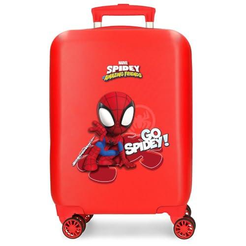 Joumma Marvel Go Spidey Walizka kabinowa czerwona 33 x 50 x 20 cm sztywne zapięcie szyfrowe ABS boczne zapięcie szyfrowe 28,4 kg 2 kg 4 koła podwójny bagaż ręczny, Czerwone, walizka kabinowa
