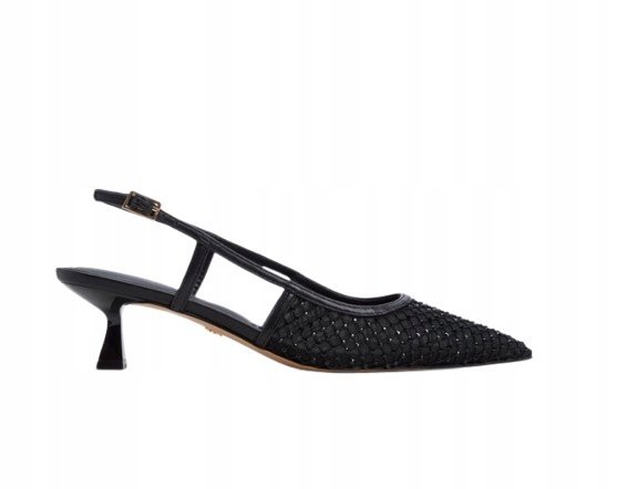 ALDO CZÓŁENKA DAMSKIE CZARNE SIATECZKOWE Z KOKARDKĄ NA SŁUPKU 38 T7C